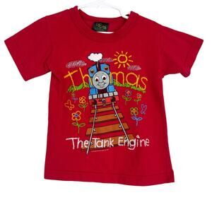 Vintage 1996 Thomas The Train Tank Engine Graphic TShirt Boys Red - 3 3T